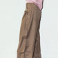 cling draped  pants(unisex)/brown