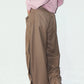 cling draped  pants(unisex)/brown