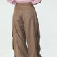 cling draped  pants(unisex)/brown