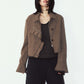 2way cropped frill jacket/beige