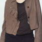 2way cropped frill jacket/beige