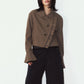 2way cropped frill jacket/beige