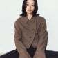 2way cropped frill jacket/beige