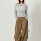 off shoulder velour top/blue