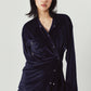 2way velour shirt/navy