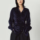 2way velour shirt/navy