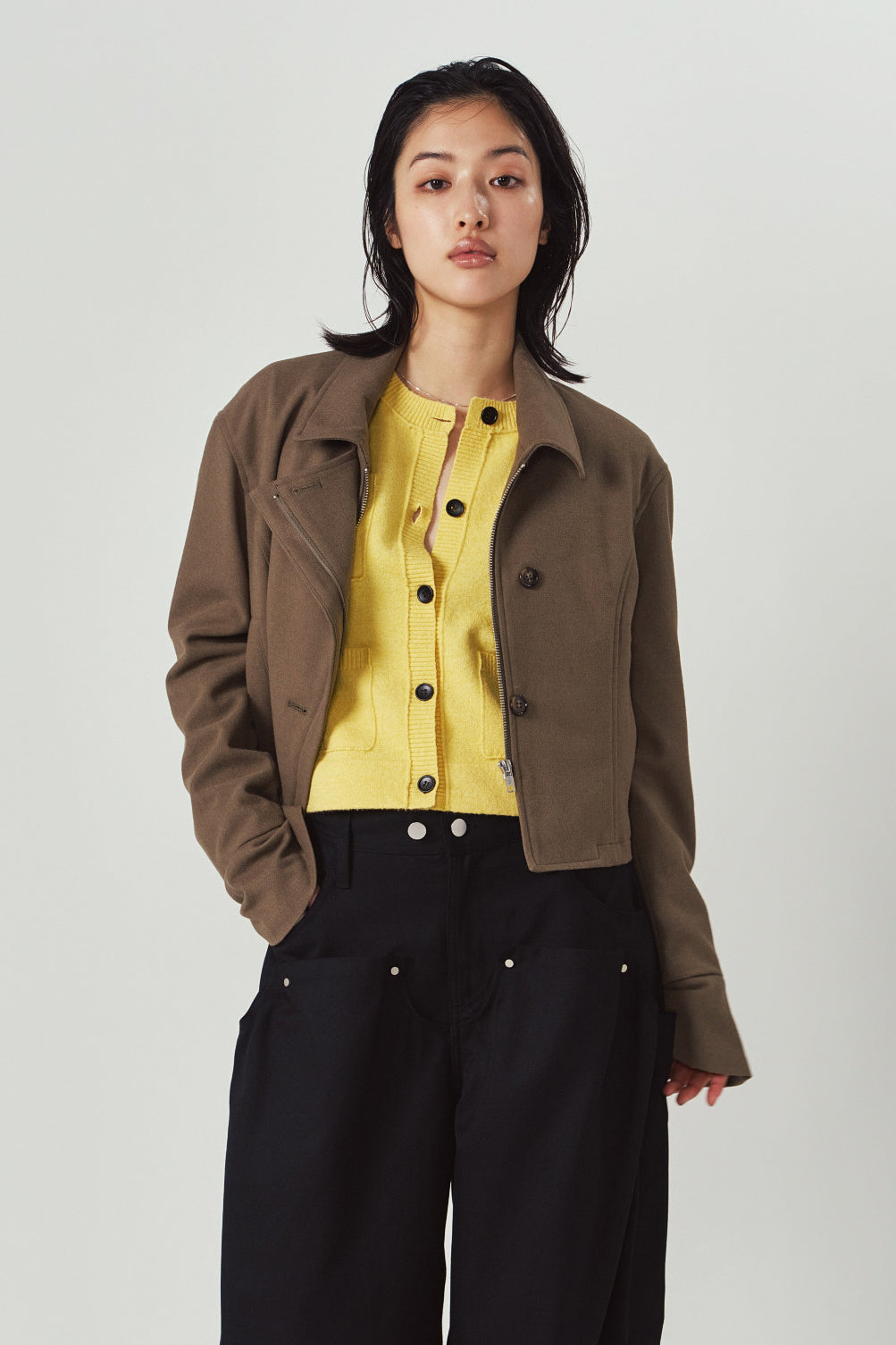 damaged pocket knit/yellow