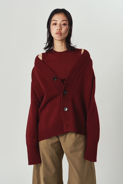 2-piece cardigan/red