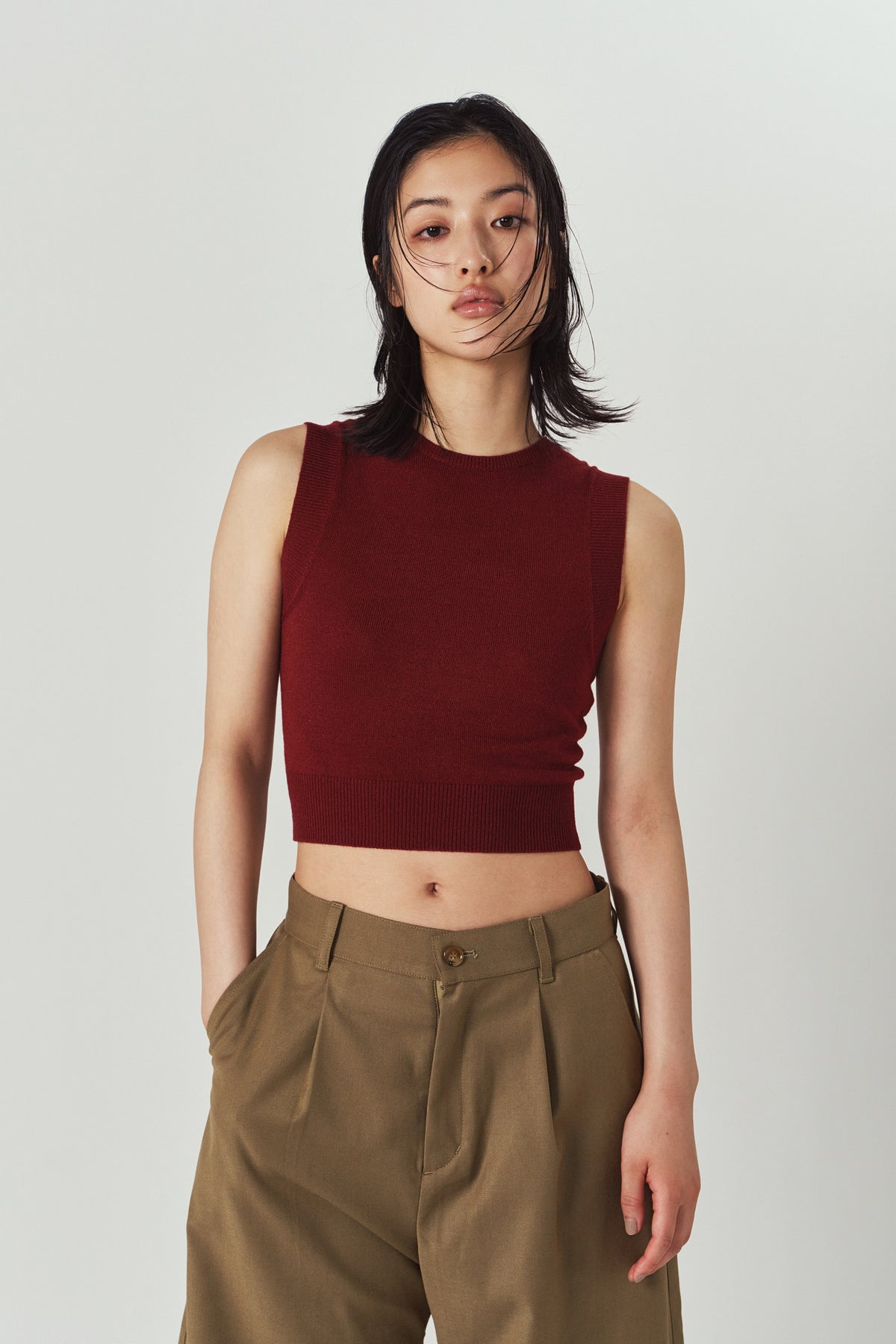2-piece cardigan/red