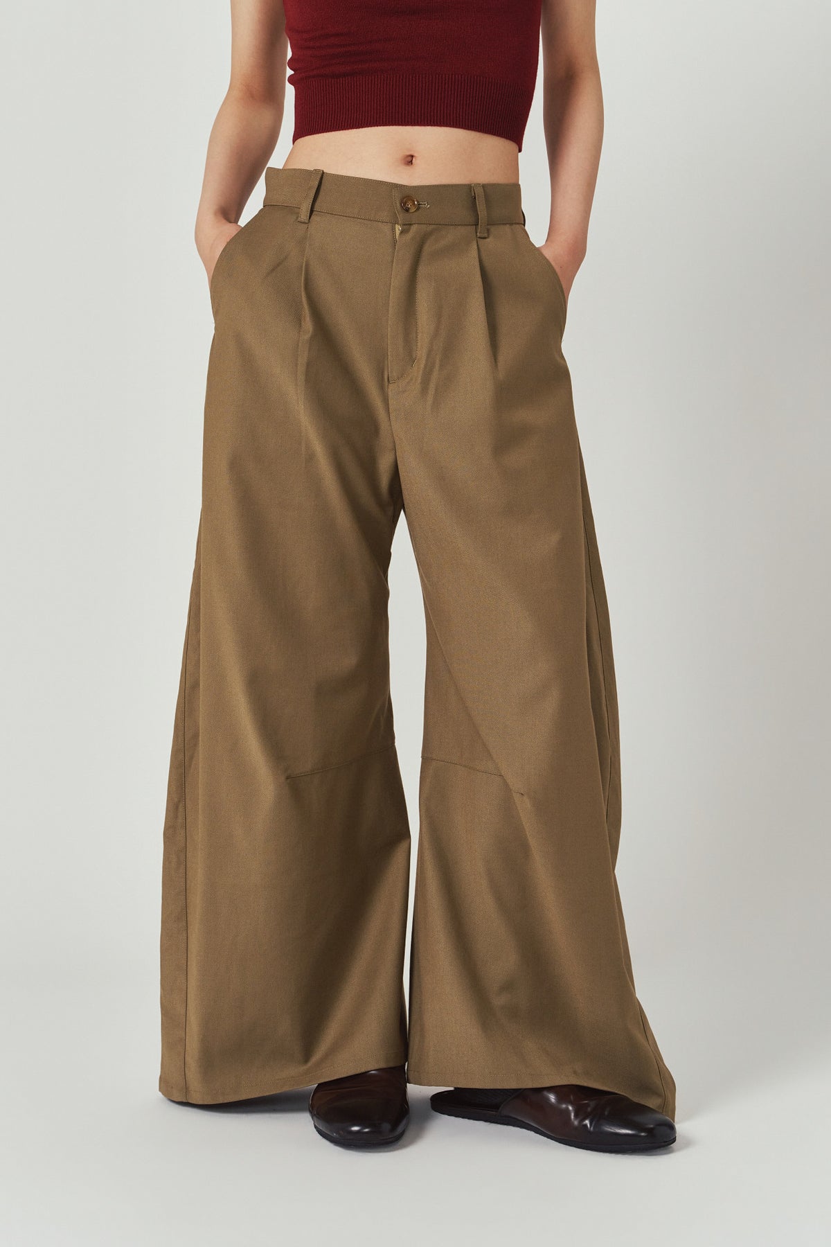 pleated skirt pants/beige