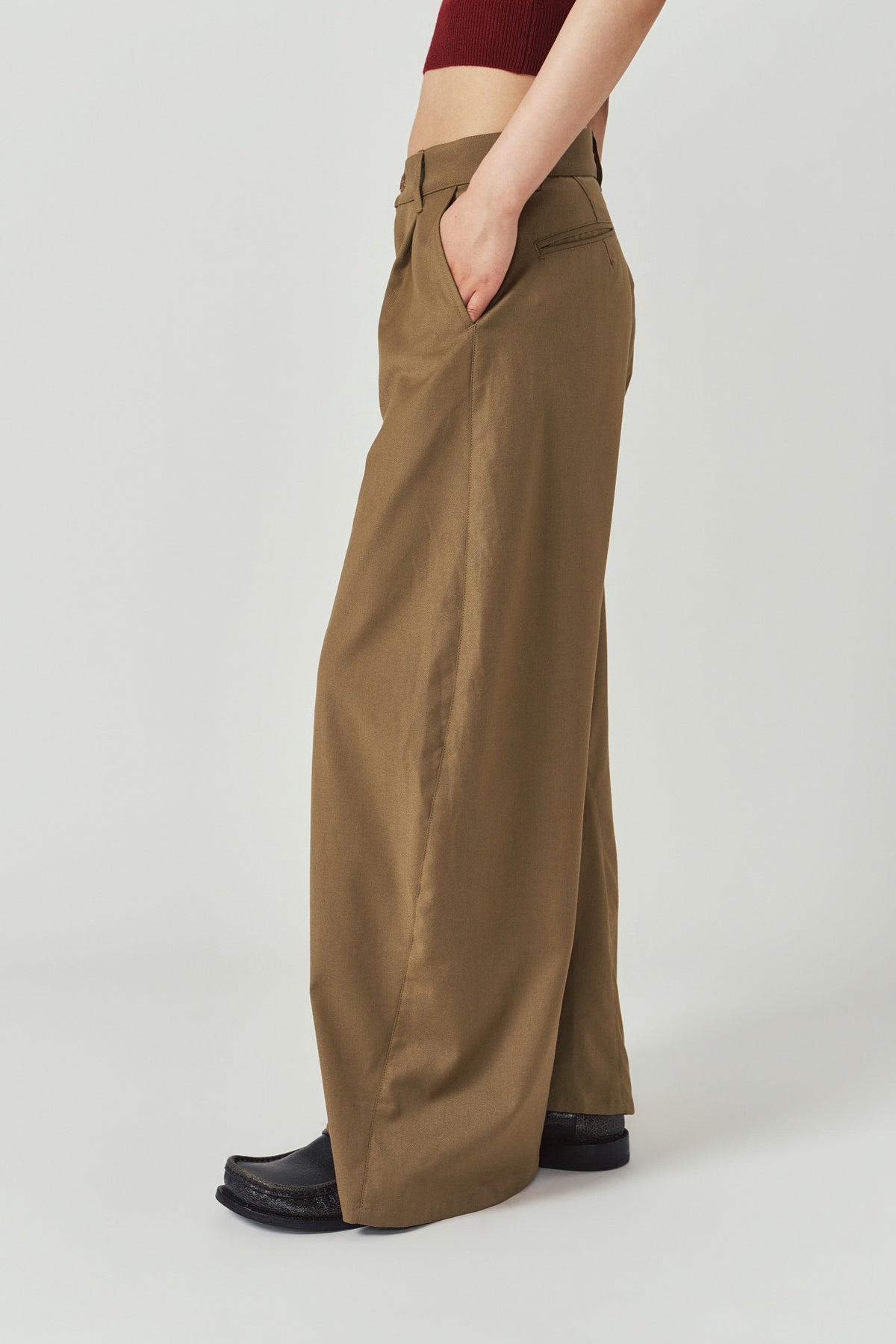 pleated skirt pants/beige