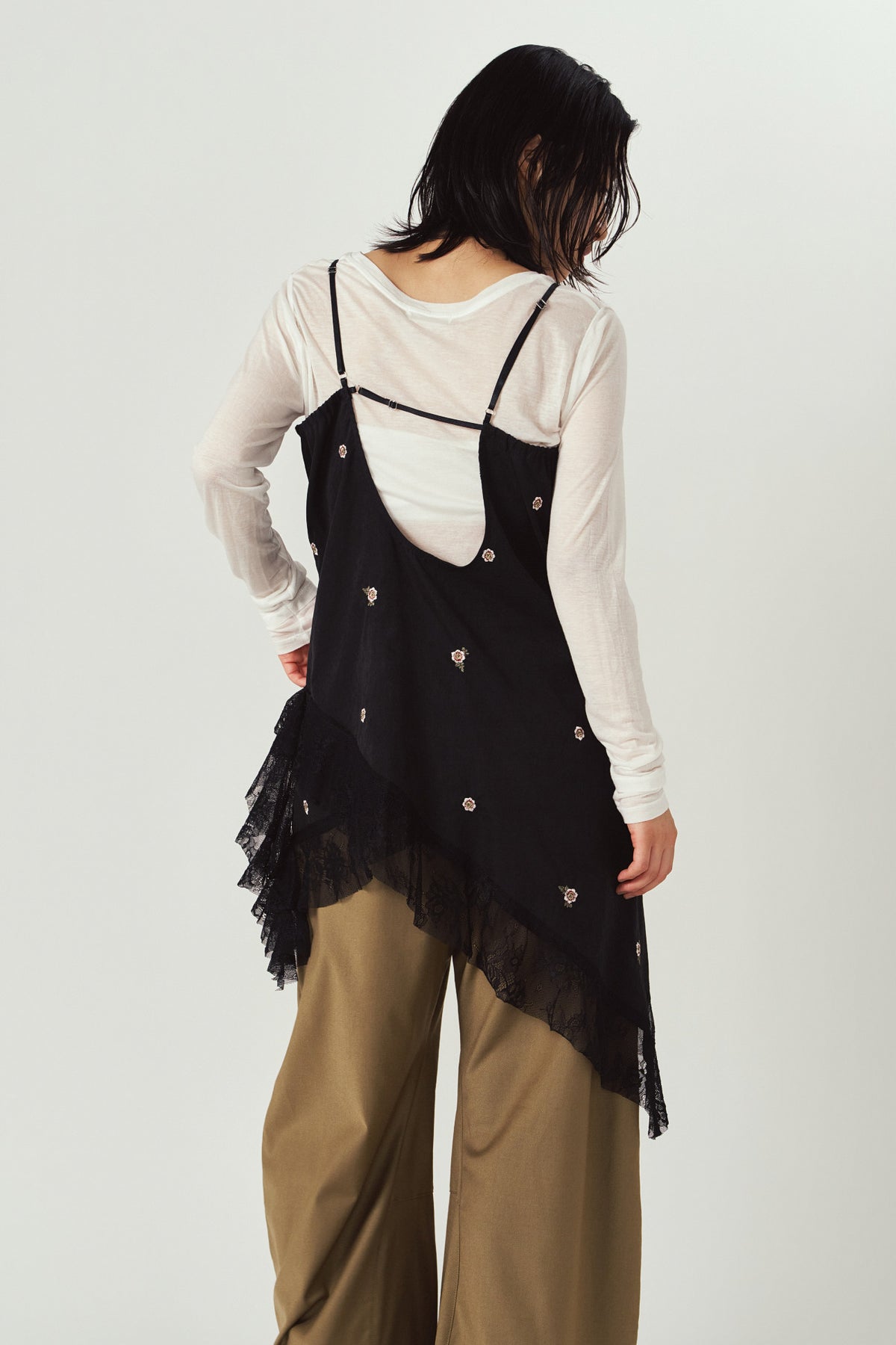 lace cami dress/black