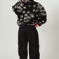 flower boa fleece(unisex)/black