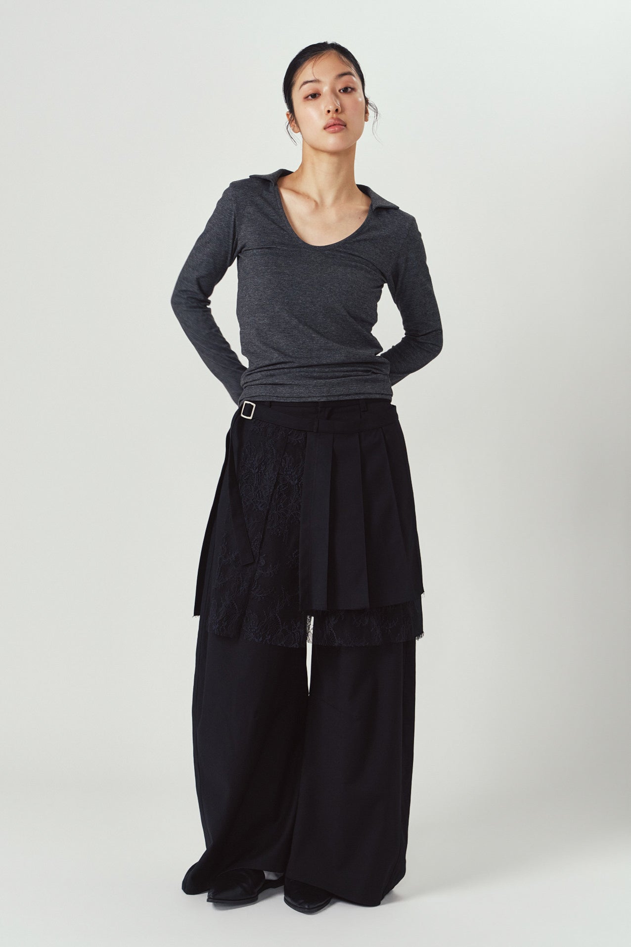上下セット！knuth marf pleated skirt pants/black | KNUTH MARF