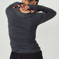 u-neck slim top/charcoal