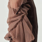 draped tulle dress/brown