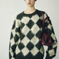 argyle knit(unisex)/brown