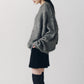 2way shaggy flower knit(unisex)/gray