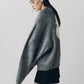2way shaggy flower knit(unisex)/gray