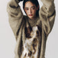 dalmatian shaggy knit(unisex)/beige