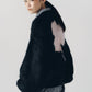 2way shaggy flower knit(unisex)/black