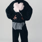 2way shaggy flower knit(unisex)/black