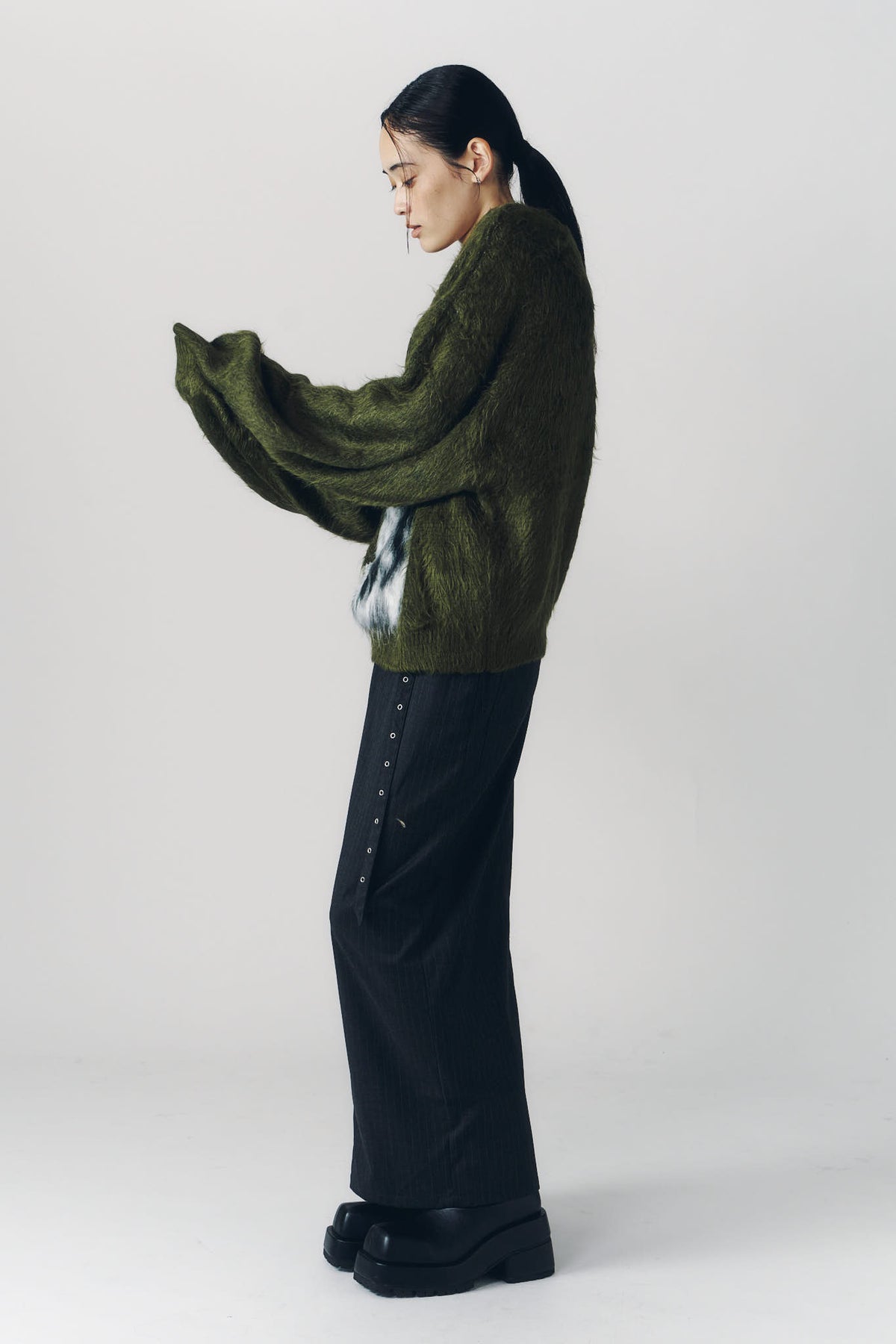 dalmatian shaggy knit(unisex)/green
