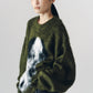 dalmatian shaggy knit(unisex)/green