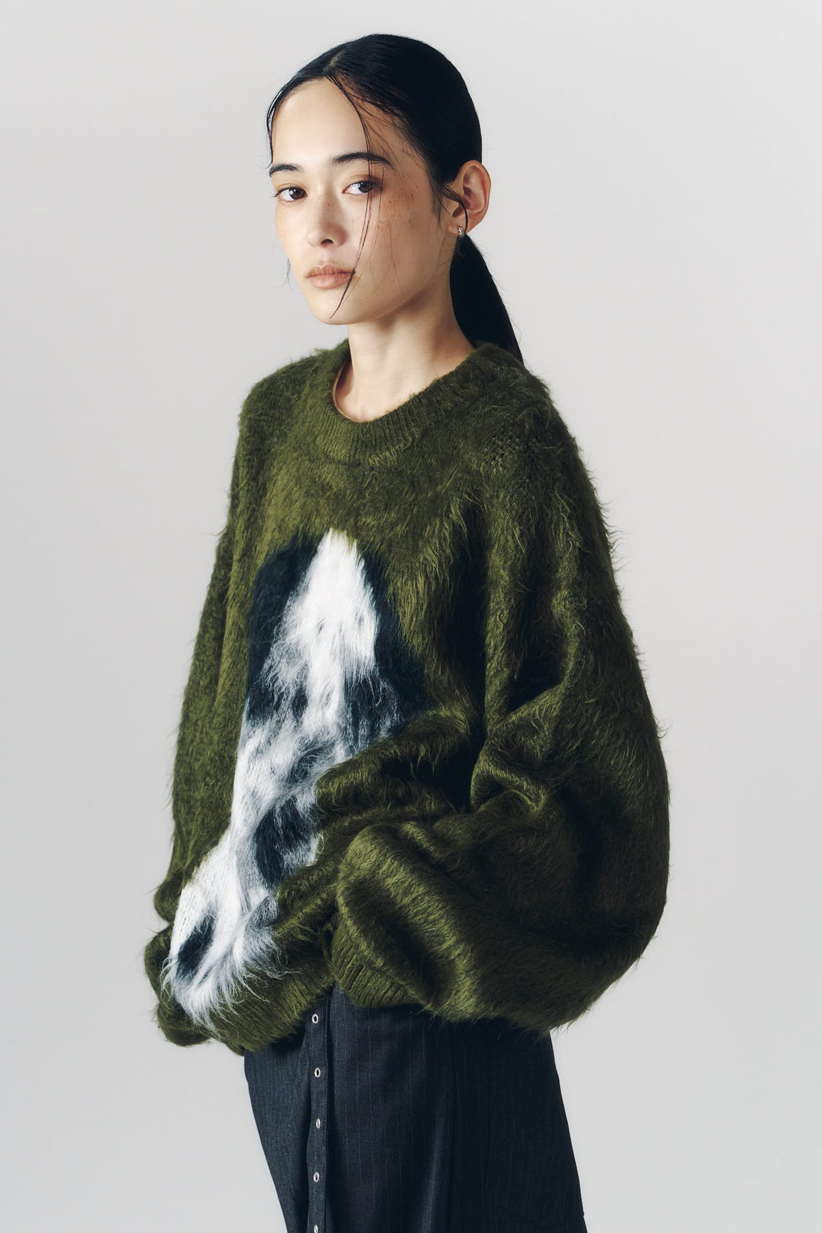 dalmatian shaggy knit(unisex)/green