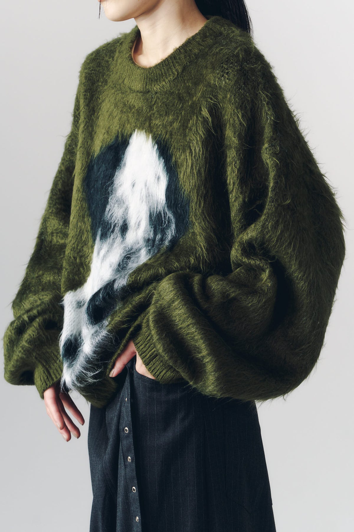 dalmatian shaggy knit(unisex)/green