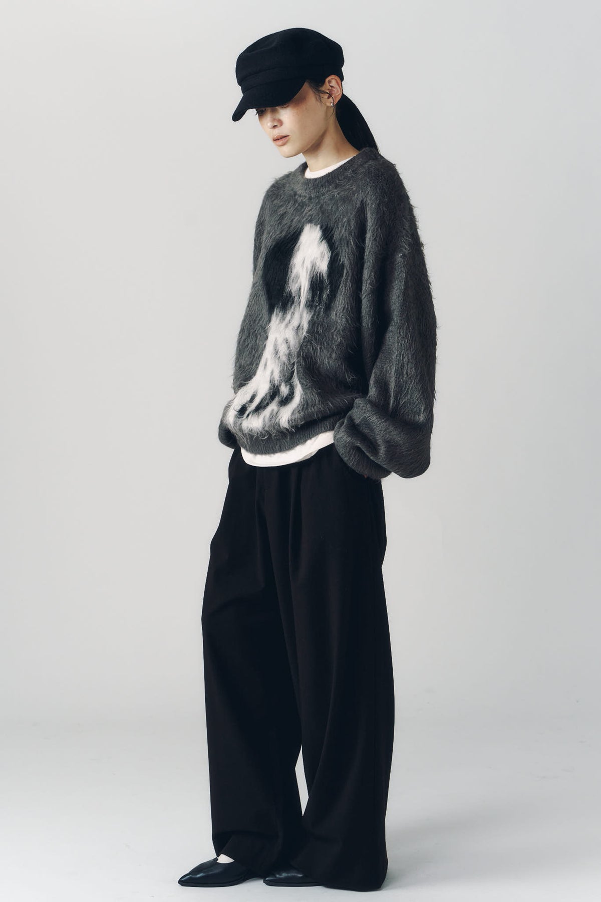 dalmatian shaggy knit(unisex)/gray