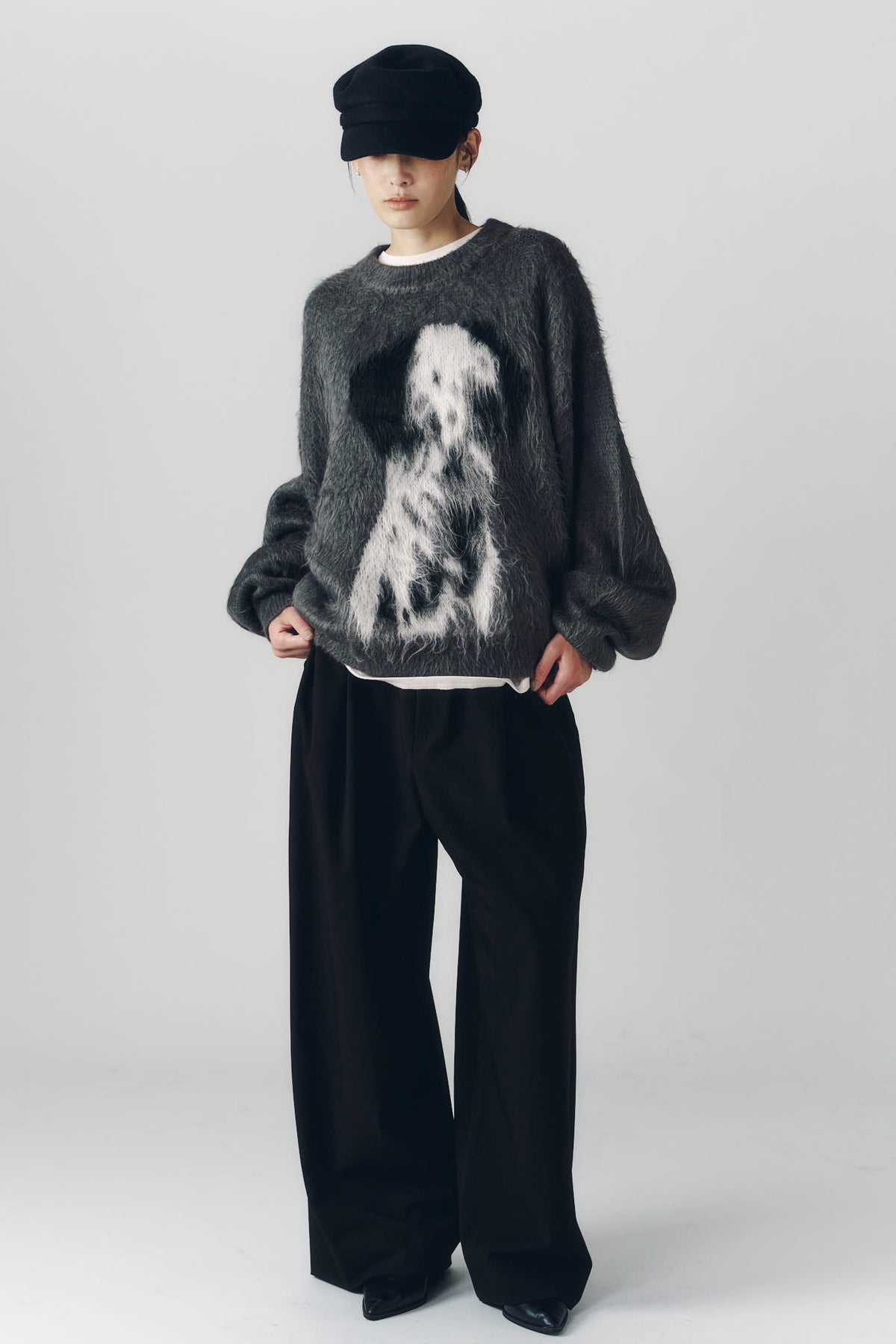 dalmatian shaggy knit(unisex)/gray