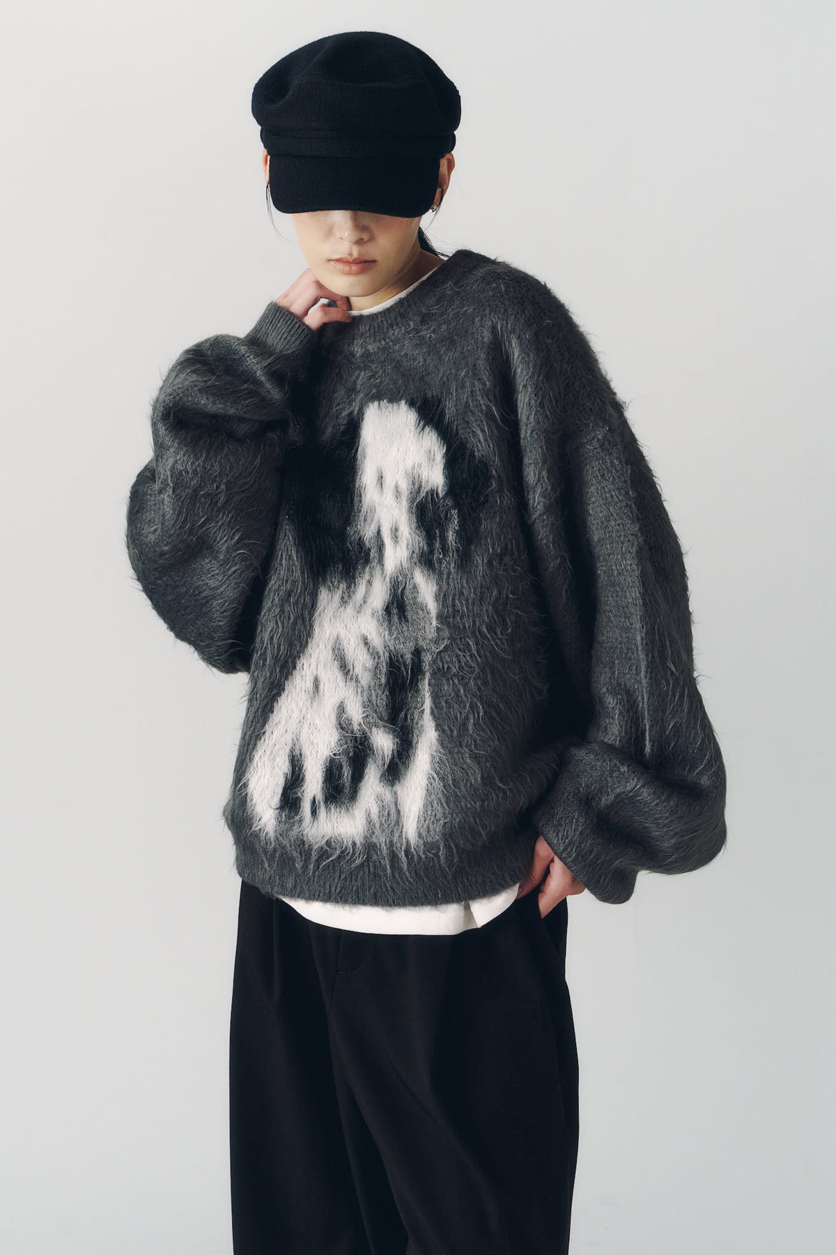 dalmatian shaggy knit(unisex)/gray