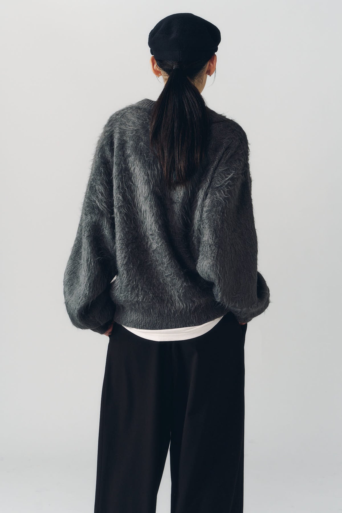 dalmatian shaggy knit(unisex)/gray