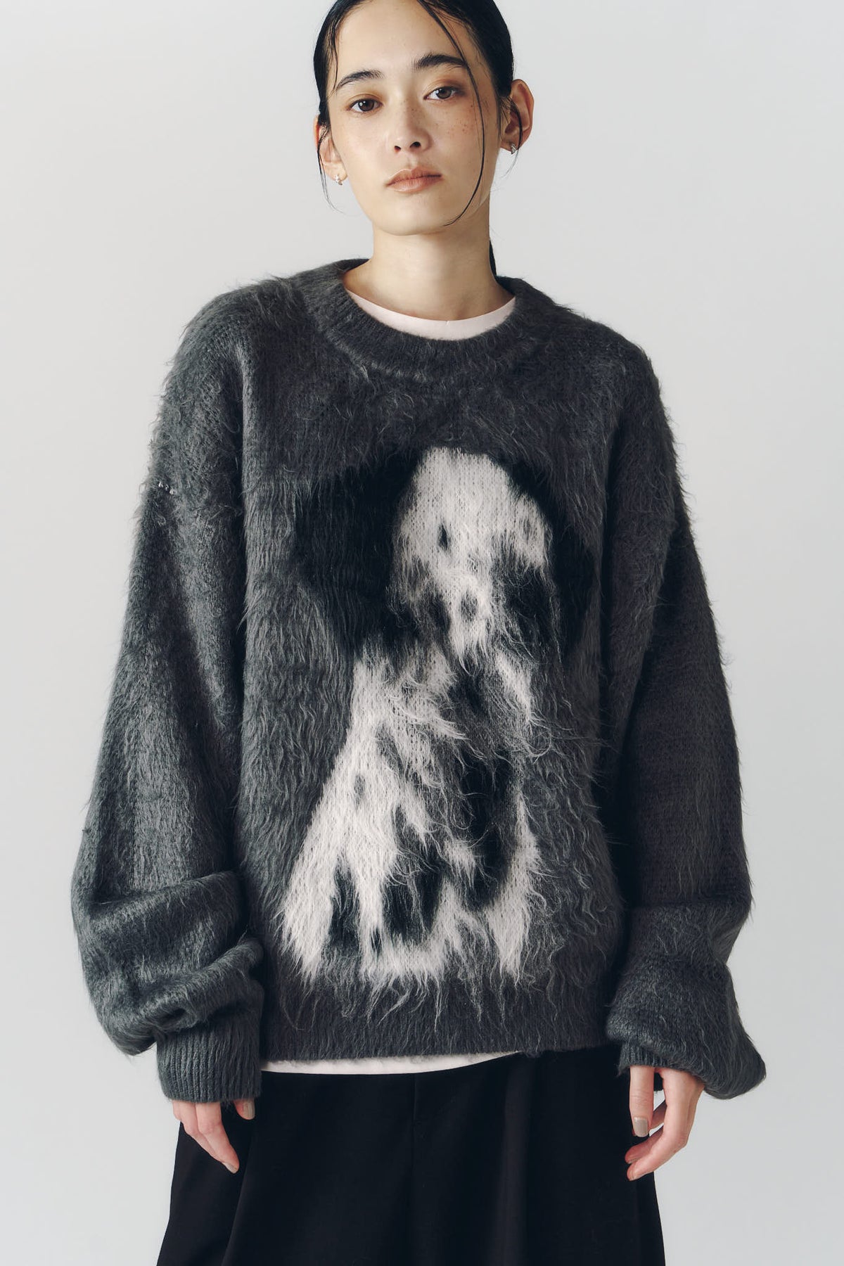 dalmatian shaggy knit(unisex)/gray