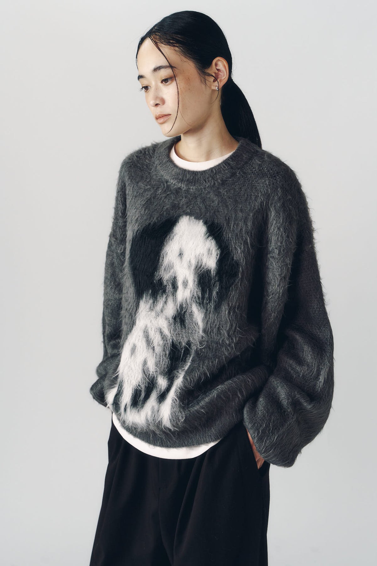 dalmatian shaggy knit(unisex)/gray