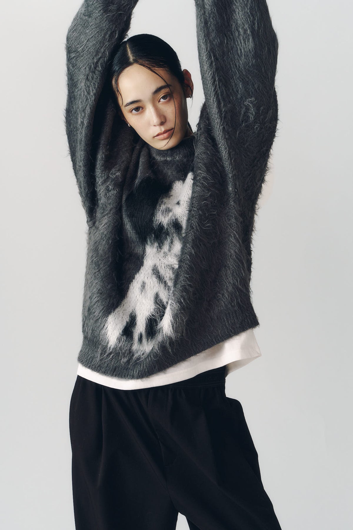 dalmatian shaggy knit(unisex)/gray