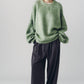 2way shaggy flower knit(unisex)/green