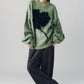 2way shaggy flower knit(unisex)/green