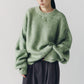 2way shaggy flower knit(unisex)/green