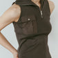 half-zip knit tank/gray