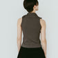half-zip knit tank/gray