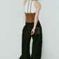 suede bustier top/camel