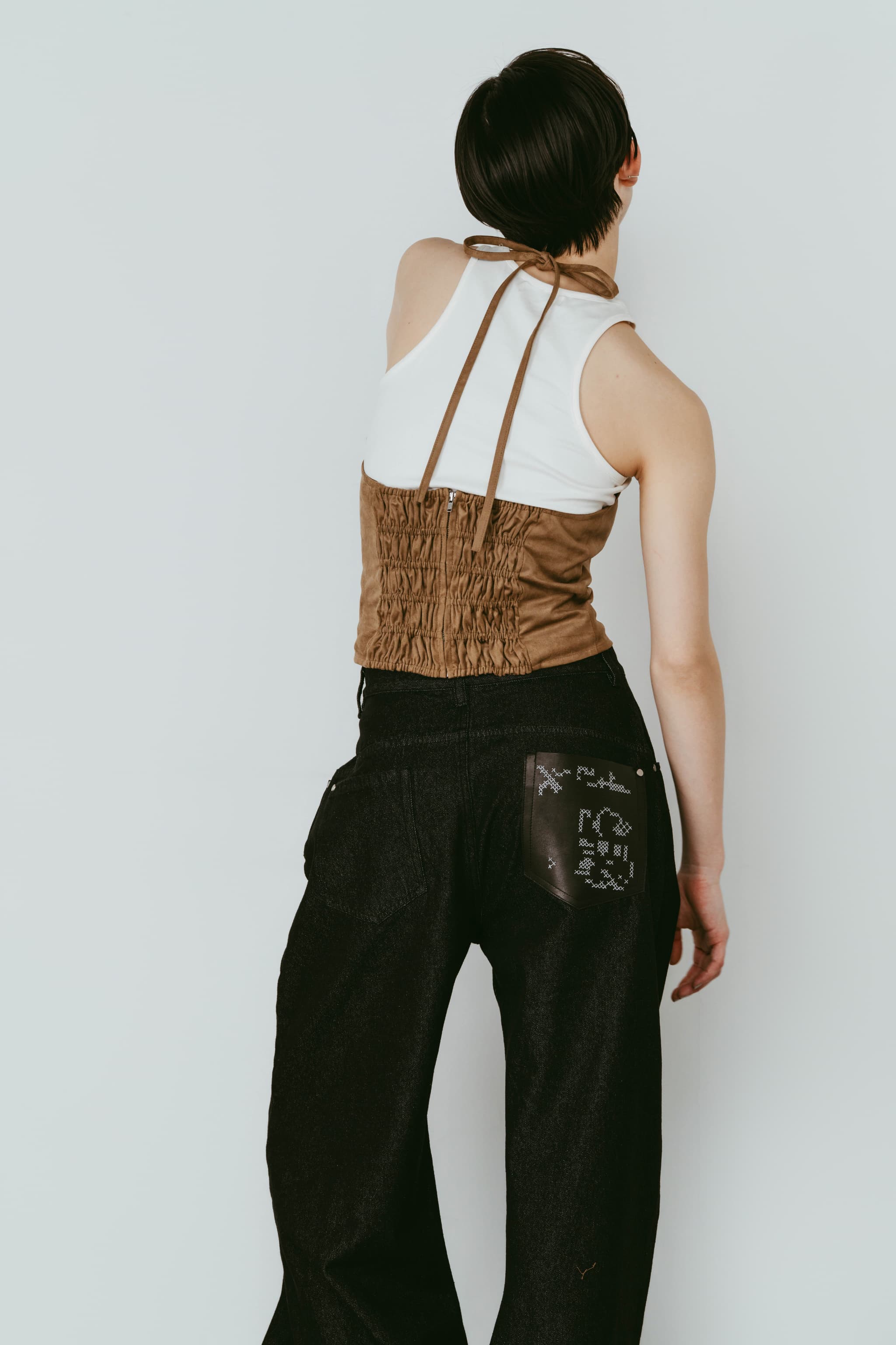 suede bustier top/camel | KNUTH MARF