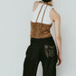 suede bustier top/camel