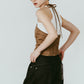suede bustier top/camel