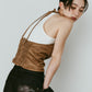 suede bustier top/camel