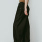 wide bell-bottom denim pants/black
