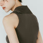 half-zip knit tank/gray