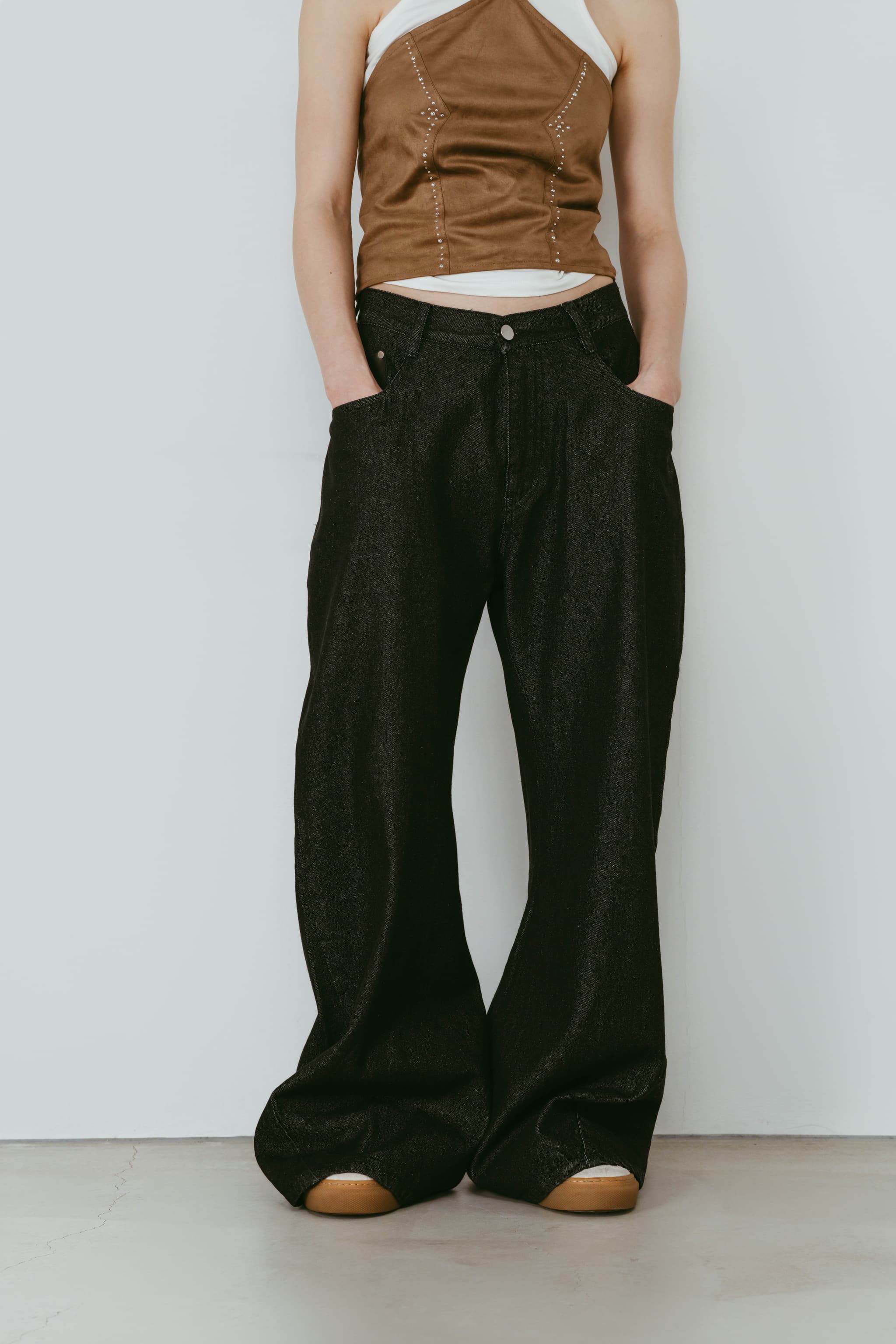 パンツ Knuth Marf bell bottom denim pants wide bell-bottom denim pants/black | KNUTH MARF